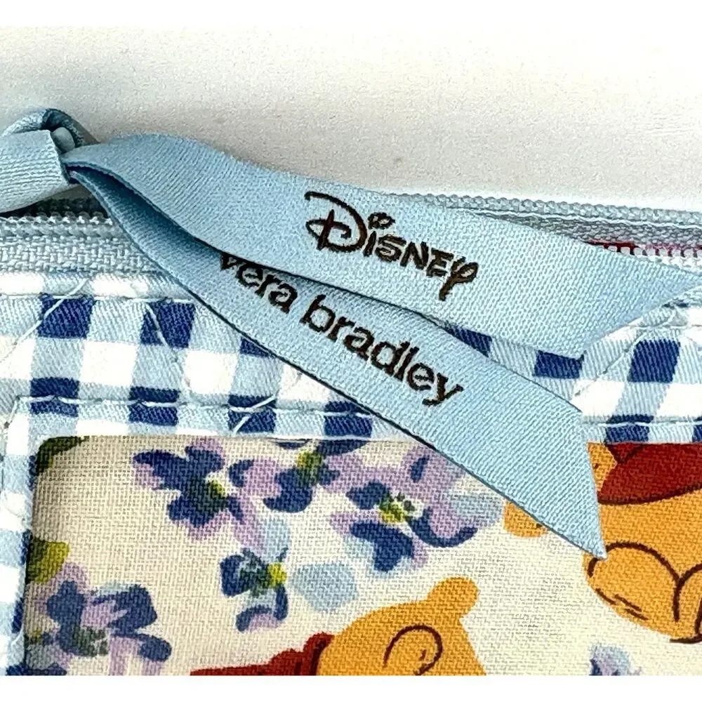 Vera Bradley Disney Winnie The Pooh Zip ID Card Case Pouch Wallet NWT Gingham